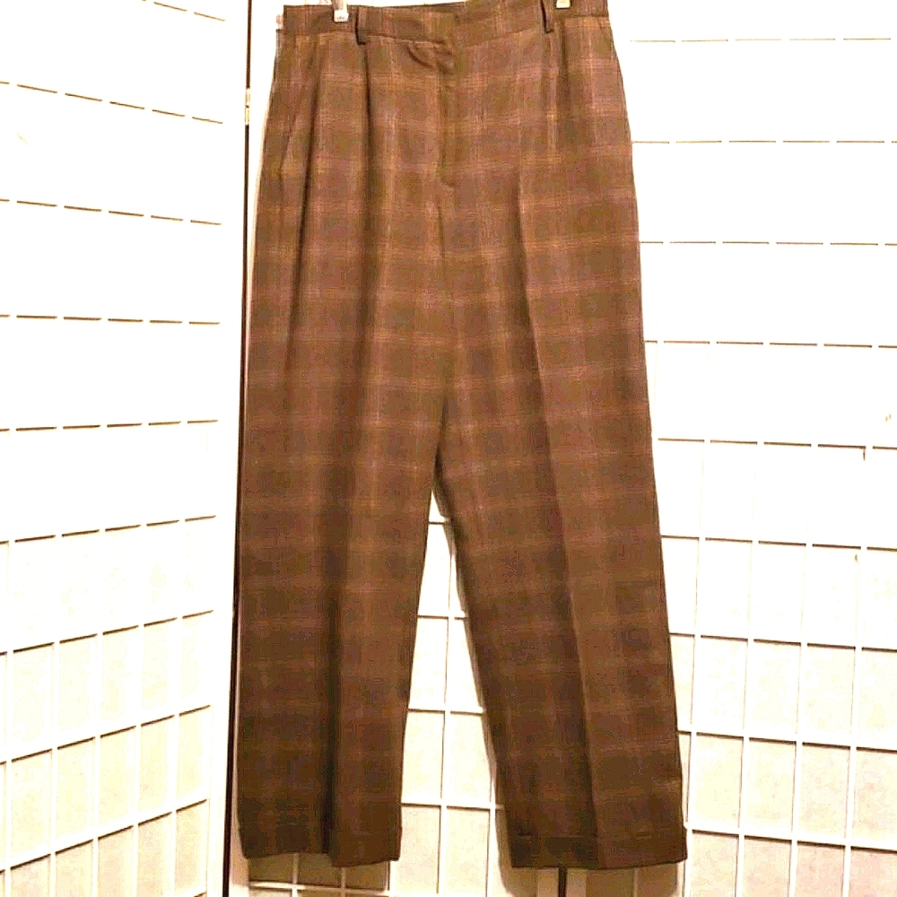 WILLI SMITH COLLECTION PLAID WOOL PANTS SZ 12